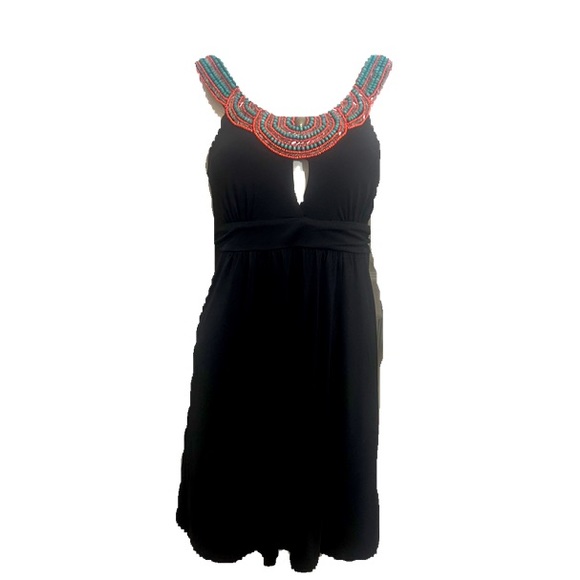 CANDIES BLACK BEADED FRONT MINI DRESS IN SIZE MEDIUM - Picture 1 of 7